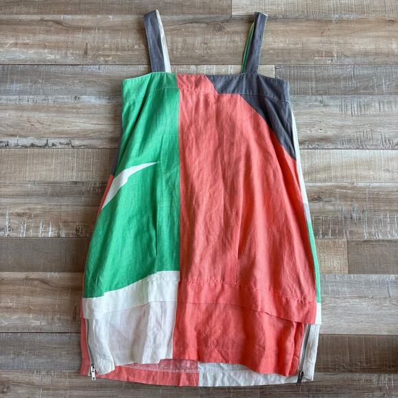 See by Chloé Linen Blend Dungaree Dress Size 2 - Picture 4 of 6